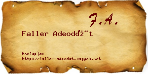 Faller Adeodát névjegykártya